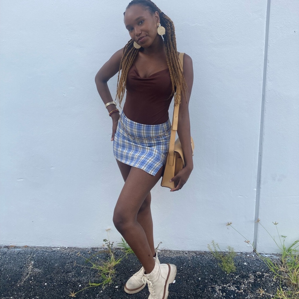 Plaid mini skirt